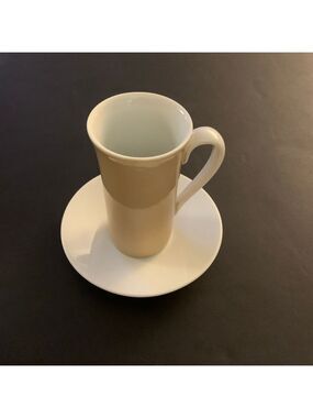 Beige White Americano Cup & Saucer Set One Size